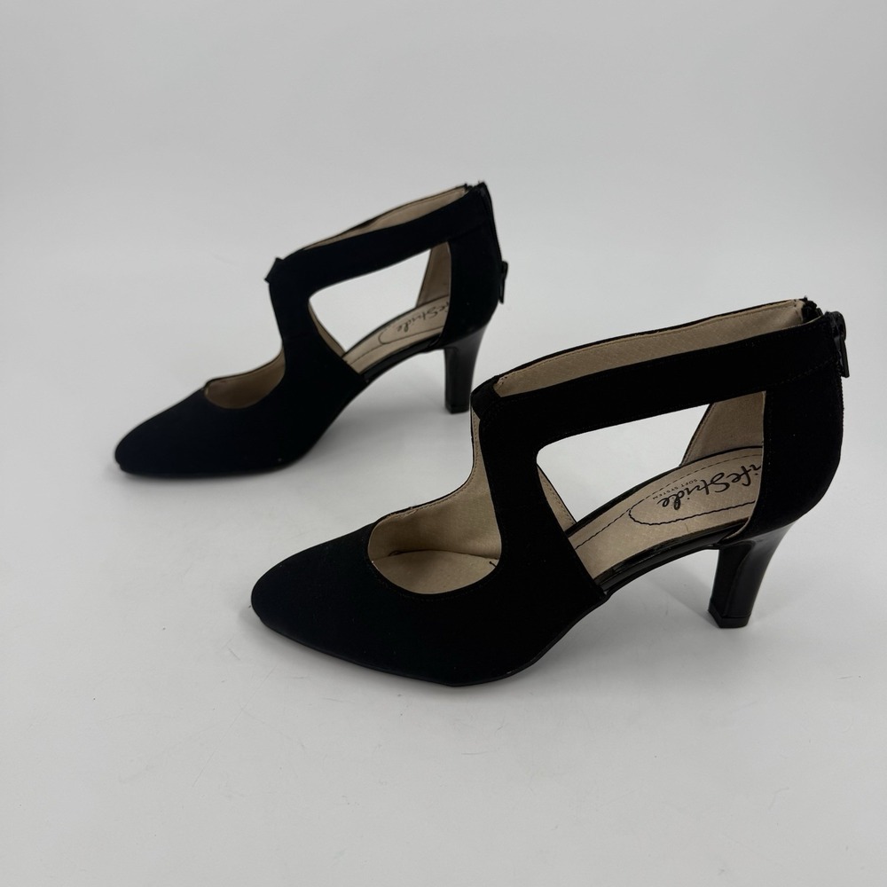 LifeStride Giovanna 2 Women's 7.5 Black Cutout Pointed Toe Pumps Heels